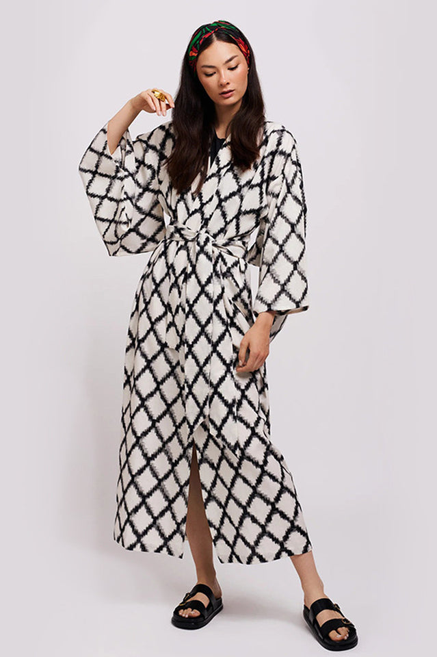 Brigitte One Of A Kind Ikat Maxi Kimono - Seldom Seen Styles