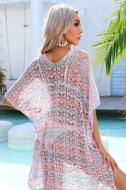 Side Slit Plunge Openwork Cover-Up - Seldom Seen Styles