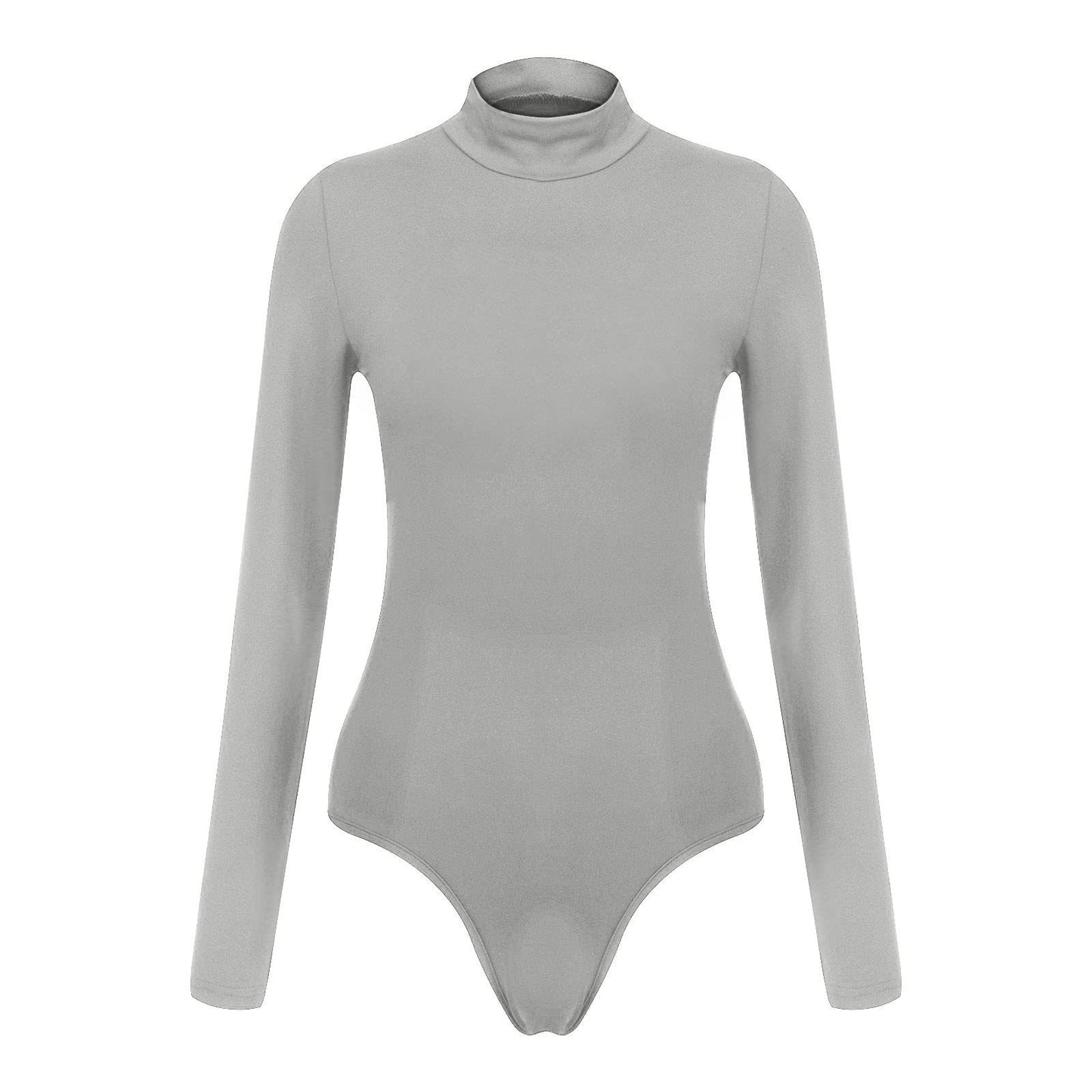 Women's Sexy Square Neck Bodysuit Long Sleeve Double Lined Shirt Tops