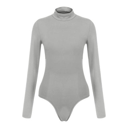 Women's Sexy Square Neck Bodysuit Long Sleeve Double Lined Shirt Tops