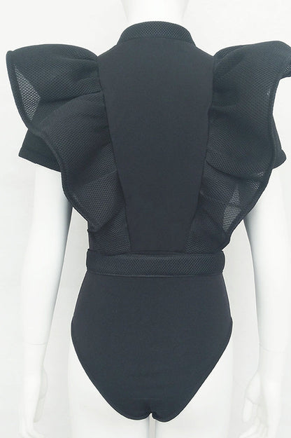 Goth Sissy Party Ruffle Bodysuit - Seldom Seen Styles