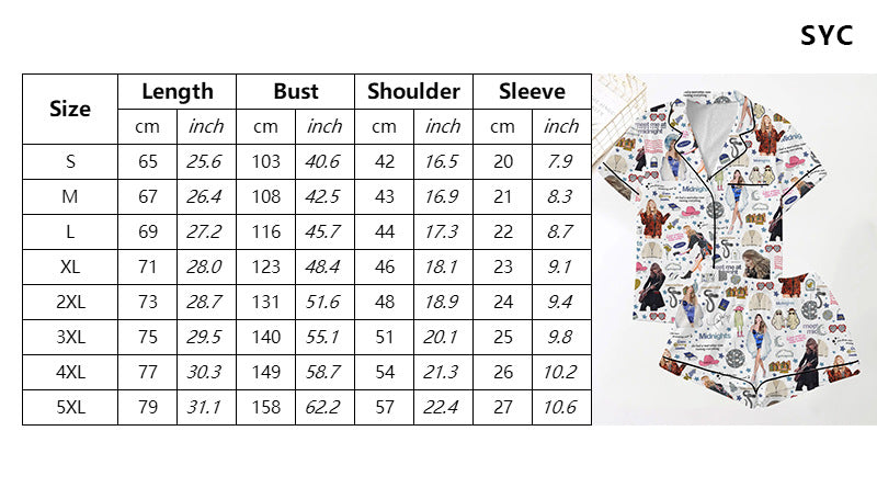 Moon Princess Sailor Guardians Wand Satin Pajama Set For Women Print Comfy Satin Sleepwear & Loungewear Pjs Printing Silky Top & Bottoms - SHESHOW