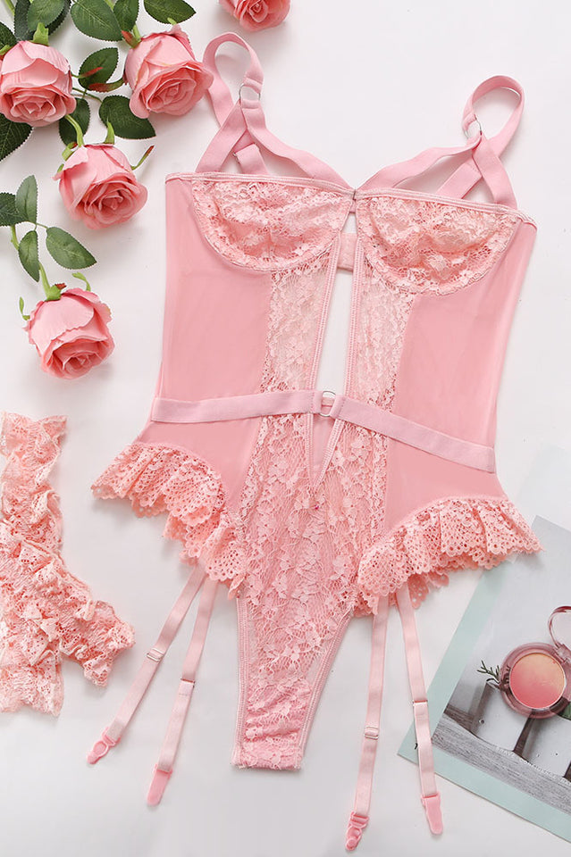 Floral Lace Teddy Bodysuit - Seldom Seen Styles