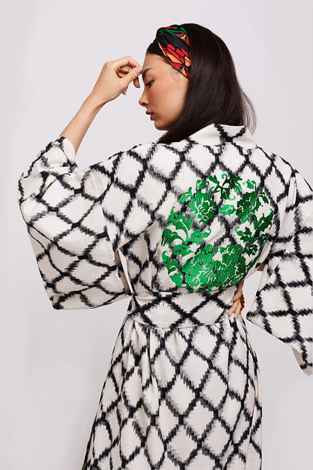 Brigitte One Of A Kind Ikat Maxi Kimono - Seldom Seen Styles