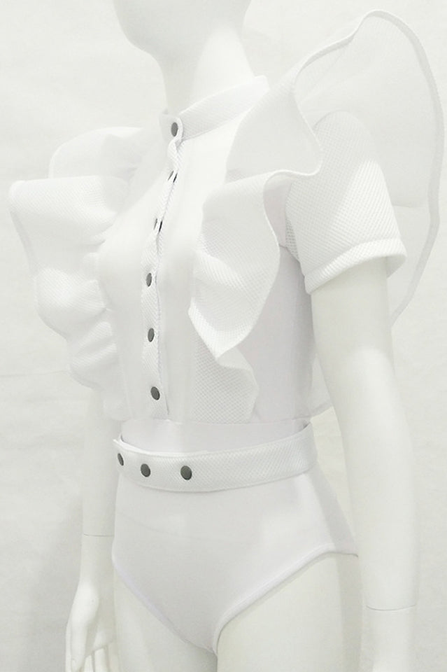 Goth Sissy Party Ruffle Bodysuit - Seldom Seen Styles