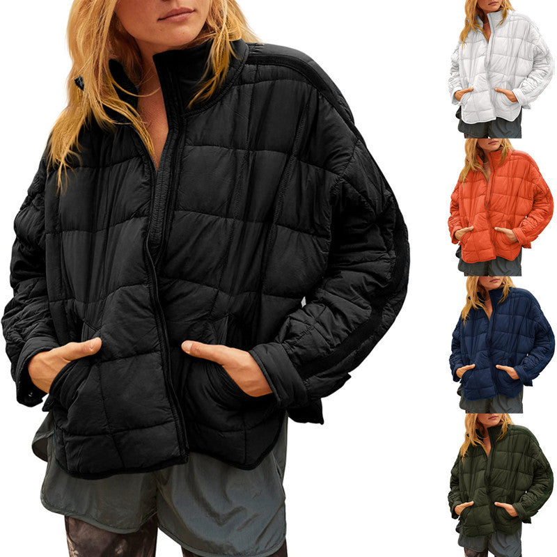 Womens Quilted Puffer Jackets Lightweight Zipper Short Padded Coat With Pockets - Seldom Seen Styles