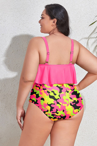 (L-4XL) Floral High Waist Bikini Set | Dress In Beauty