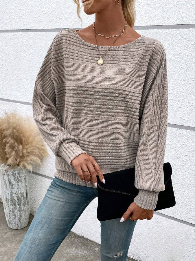Soft pure color long sleeve sweater，Equipped with batwing sleeves，Suitable for women to wear - Seldom Seen Styles