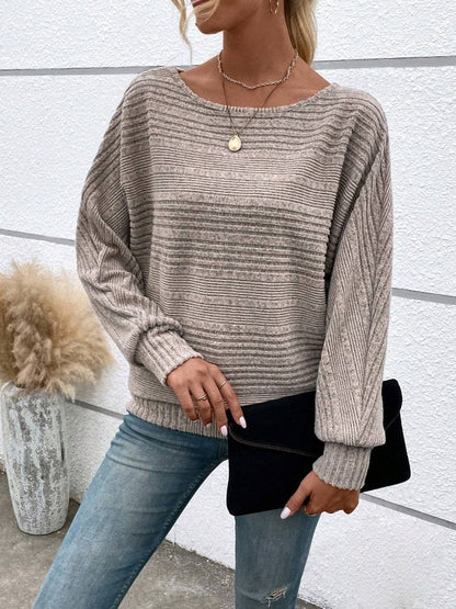 Soft pure color long sleeve sweater，Equipped with batwing sleeves，Suitable for women to wear - Seldom Seen Styles