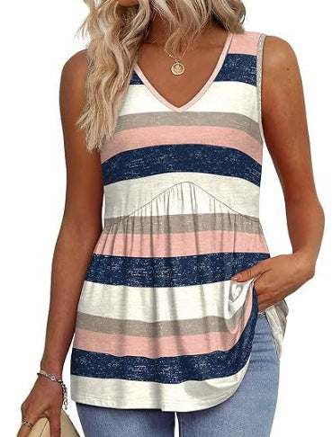 Womens Tank Tops 2025 Flowy Peplum Tops for Women Dressy Sleeveless V Neck Babydoll Tank Tops - Seldom Seen Styles