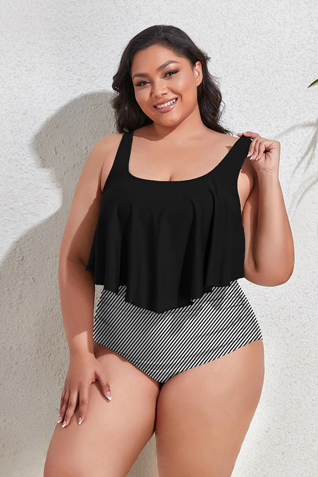 (L-4XL) Floral High Waist Bikini Set | Dress In Beauty