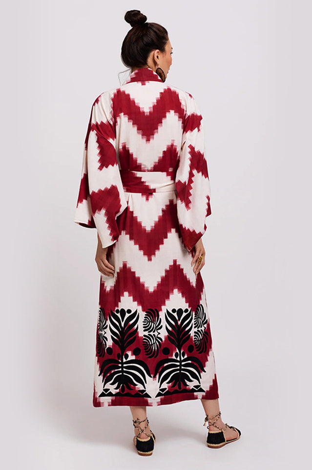 Brigitte One Of A Kind Ikat Maxi Kimono - Seldom Seen Styles
