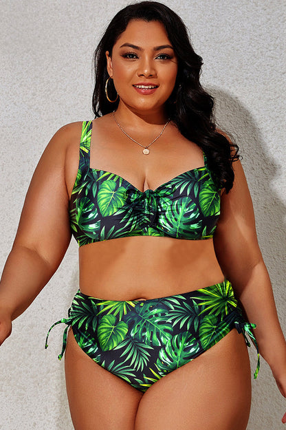(L-4XL) Floral Adjustable Side Bikini Set - Seldom Seen Styles