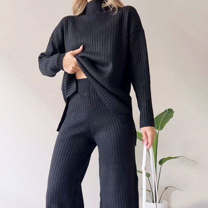 Chic slit casual two-piece set - Seldom Seen Styles