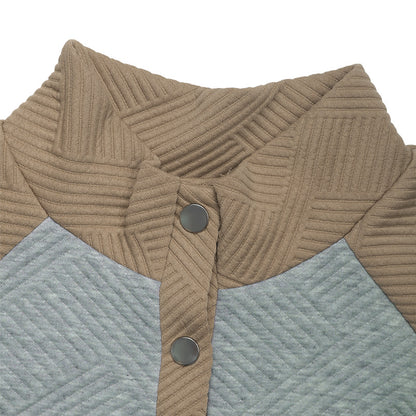 Womens Sweatshirt Casual Textured Long Sleeve Henley Button V Neck Loose Pullover 2025 Trendy Fall Outfits Tops