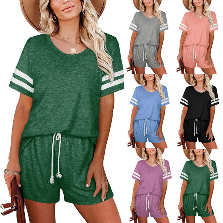Womens Pajama Sets Short Sleeve Short Sets 2 Piece Sleepwear Soft Lounge Sets with Pocket - Seldom Seen Styles