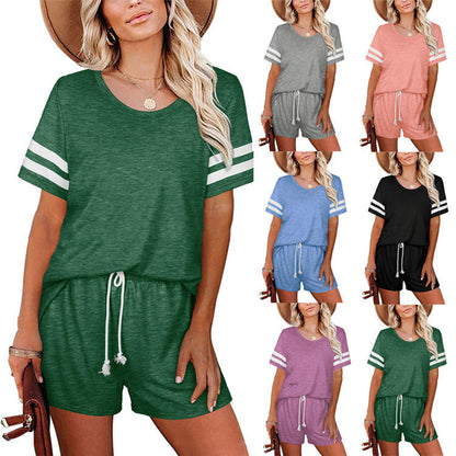 Womens Pajama Sets Short Sleeve Short Sets 2 Piece Sleepwear Soft Lounge Sets with Pocket - Seldom Seen Styles