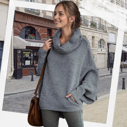 🎉50% OFF🥳Women's Batwing Cowl Neck Sweater with Pockets