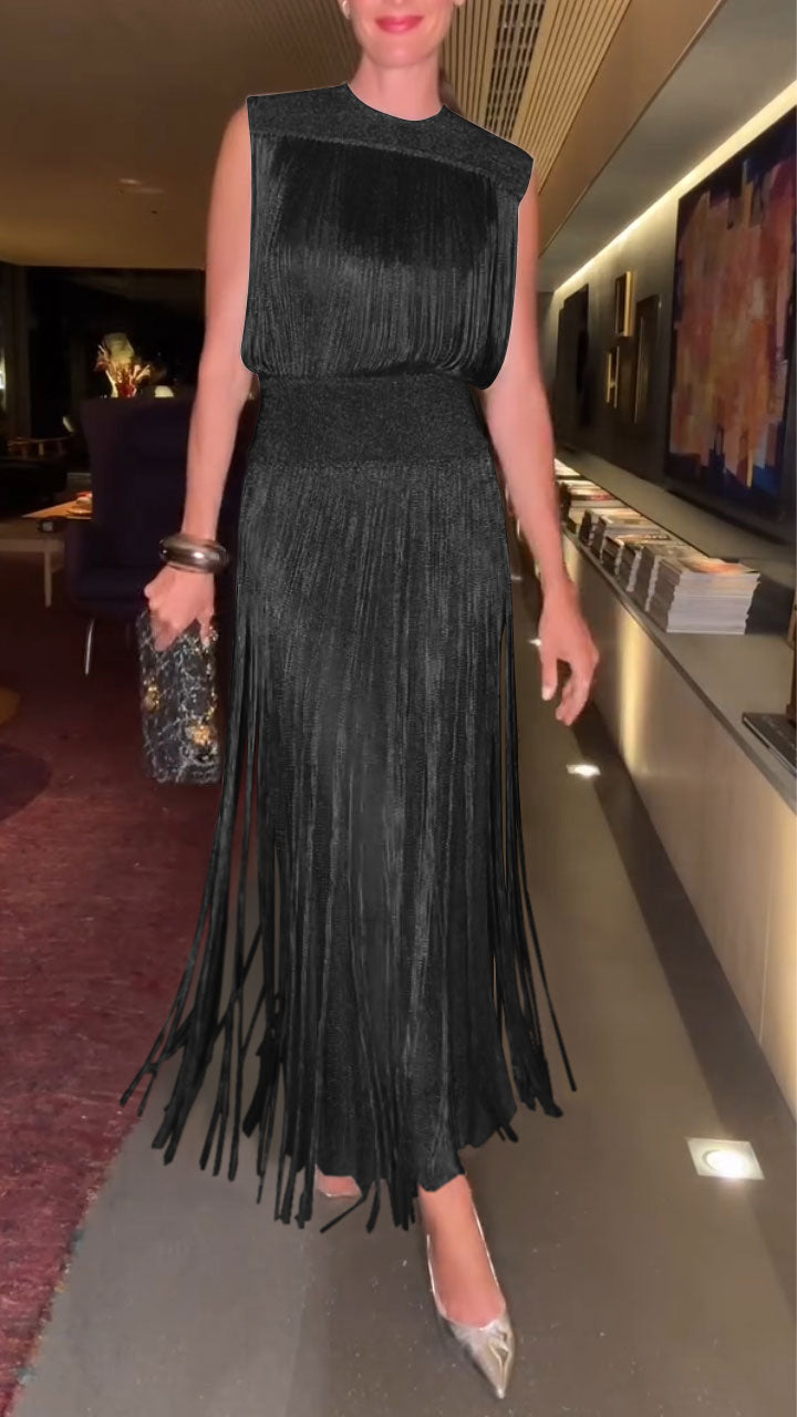 Women's Tassel Elegant Two-Piece Dress - Seldom Seen Styles