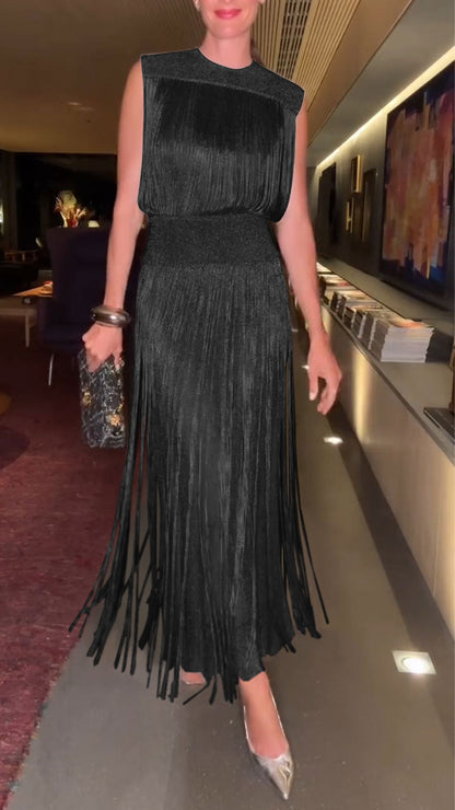 Women's Tassel Elegant Two-Piece Dress - Seldom Seen Styles