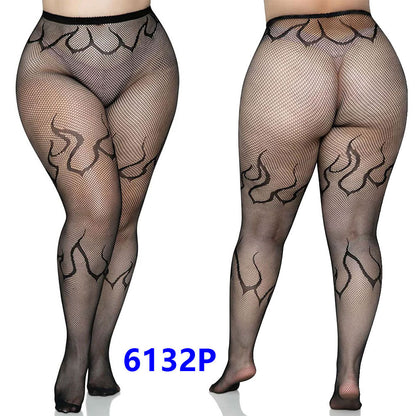 Plus Size Sexy Lingerie Women's Sexy Stockings Free off Open Files Socks Garter Jacquard Leggings7546P - Seldom Seen Styles