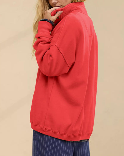 Sweatshirt for Women Oversized Casual Long Sleeve Button Henley Neck Pullover Tops Fashion Outfits Clothes