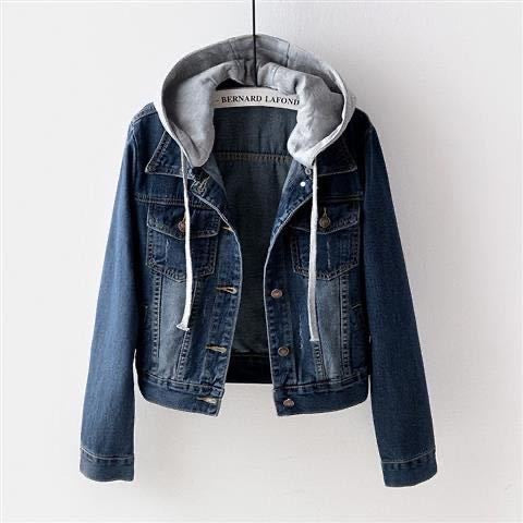 Women's Casual Denim Jacket, Long-sleeved Hooded Short Denim Coat with a detachable hood, suitable for spring and autumn as well as any occasion. - Seldom Seen Styles