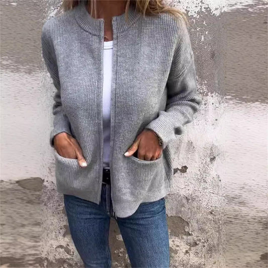 Womens Zip Up Cardigan Sweaters Crew Neck Trendy Jackets Long Sleeve Outfits Fall Fashion 2025 Winter Clothing - Seldom Seen Styles