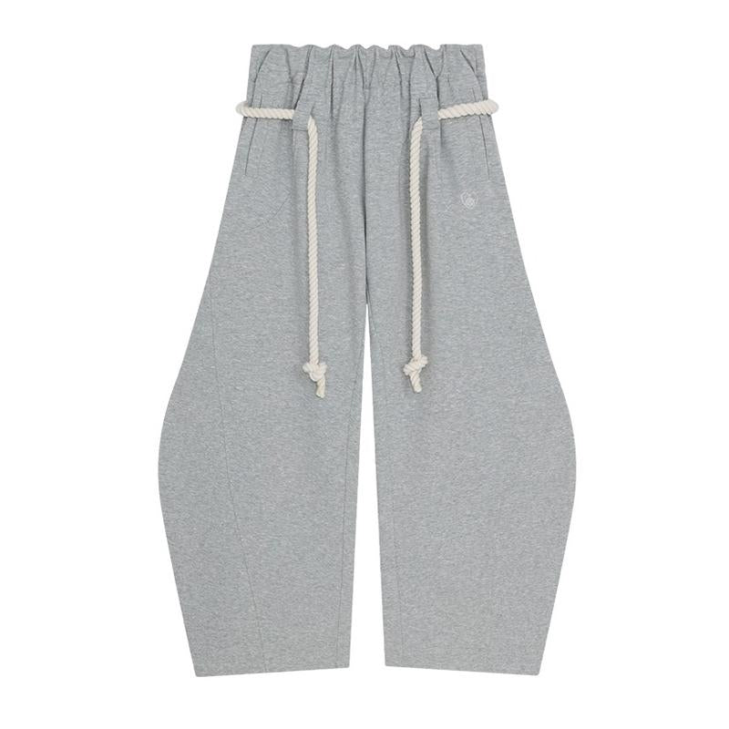 Baggy Wide Leg Pants for Women Casual Elastic Waist Lantern Trouser Sweatpants Womenswear Everyday Comfortable Nautical Rope Drawstring Unisex Fit 155-185cm - Seldom Seen Styles