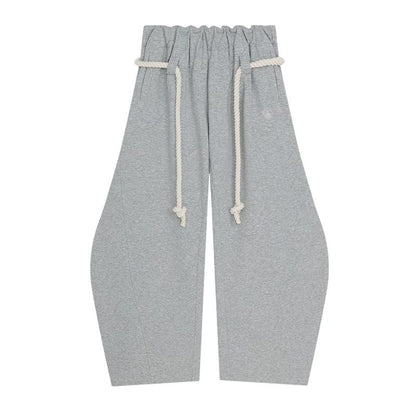 Baggy Wide Leg Pants for Women Casual Elastic Waist Lantern Trouser Sweatpants Womenswear Everyday Comfortable Nautical Rope Drawstring Unisex Fit 155-185cm - Seldom Seen Styles