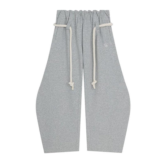 Baggy Wide Leg Pants for Women Casual Elastic Waist Lantern Trouser Sweatpants Womenswear Everyday Comfortable Nautical Rope Drawstring Unisex Fit 155-185cm - Seldom Seen Styles