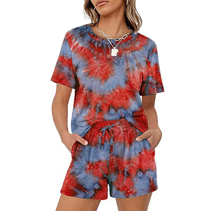 2025Summer New Women's Two-Piece Set Solid Color Short Sleeve T Casual T-shirt and Shorts Set for Women