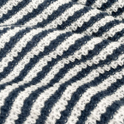 Women's Striped Drop Shoulder Sweater, Y2k Casual Bishop Sleeve Boat Neck Jumper Tops for Daily Outdoor Wear Back To School, Sweaters for Women, Ladies Knitwear for Fall, Fall Outfits, Fallfreshness, Preppy 80s Clothes - Seldom Seen Styles