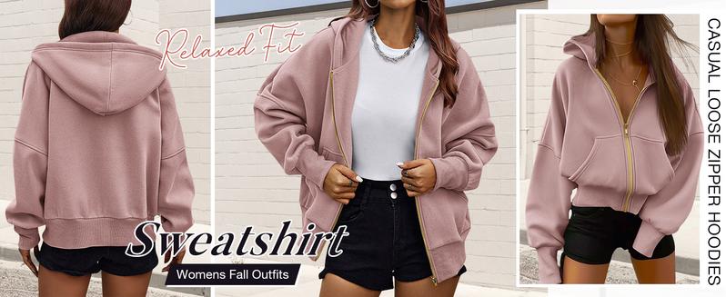 Women's Gold Zipper Hoodie Long Sleeve Fleece Y2K Style Casual Sweatshirt with Pockets for Fall Winter Clothes - Seldom Seen Styles