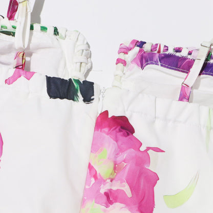 Rilia Halter Printed Mini Dress Ruffle Strap Dress