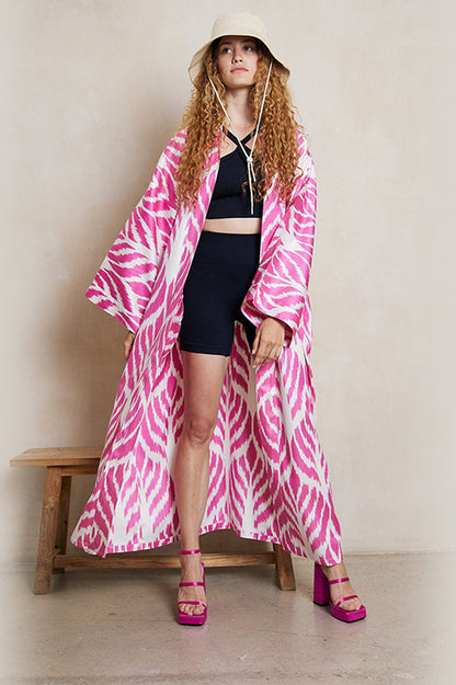 Brigitte One Of A Kind Ikat Maxi Kimono - Seldom Seen Styles