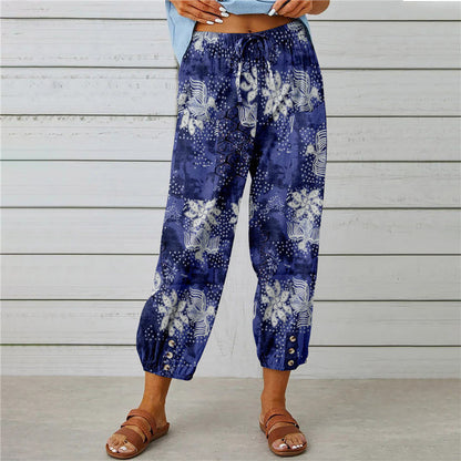 Women's Casual Lantern Tapered Harem Pants Loose Fit Style Flax Ankle Trousers Summer Baggy Slacks with Pocket - Seldom Seen Styles