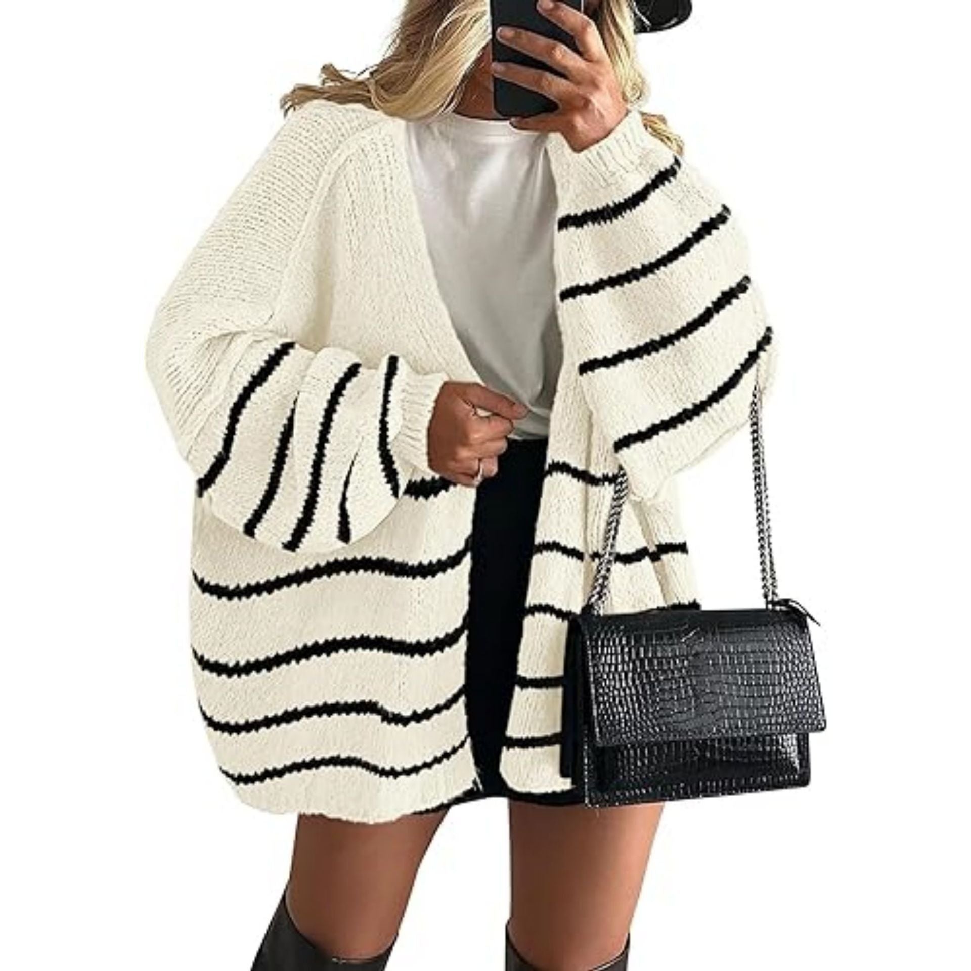 Women's Oversized Cardigan Sweater Fall Long Lantern Sleeve Knit Open Front Lightweight Sweater Knitwear Tops - Seldom Seen Styles