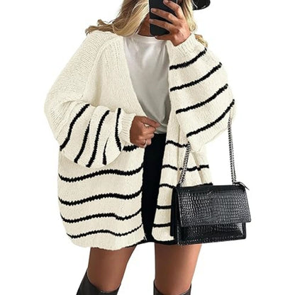 Women's Oversized Cardigan Sweater Fall Long Lantern Sleeve Knit Open Front Lightweight Sweater Knitwear Tops - Seldom Seen Styles