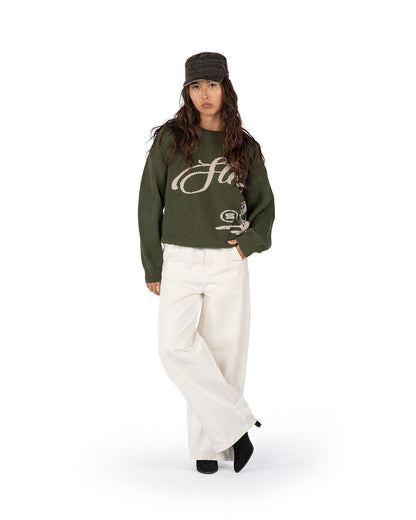 Echoes Knit Sweater Olive