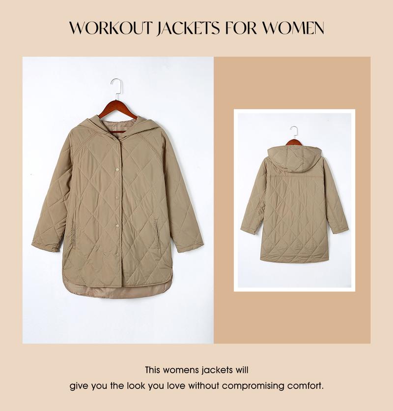 Puffer Jacket for Women,Lightweight Long Sleeve Button Hoodies Outerwear,Oversized Basic Casual Comfort Coats Tops,2025 Womenswear Fall Winter Outfits - Seldom Seen Styles