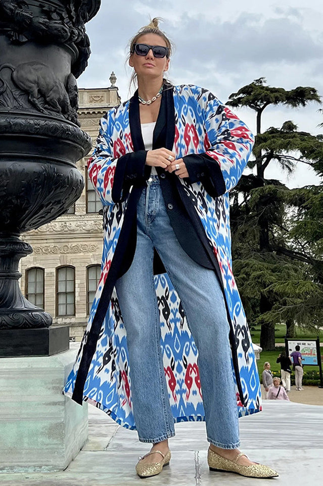 Brigitte One Of A Kind Ikat Maxi Kimono - Seldom Seen Styles