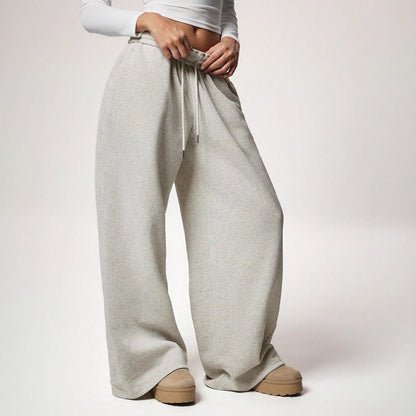 Women's Fleece Lined Sweatpants Winter Warm Wide Leg Sweat Pants Baggy Casual Pants with Pockets - Seldom Seen Styles