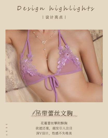 New Sexy Three-Piece Lingerie Set, No Need to Remove Bikini, Open Crotch, Tempting Plus Size Women's Set