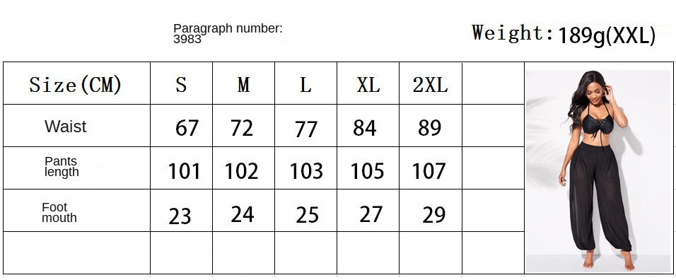 Sheer Beach Mesh Swimsuit Cover Up Harem Pants for Women High Slit See Through - Seldom Seen Styles