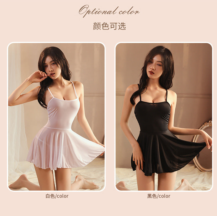 Sexy Nightdress Pure Desire Strap Sexy Sheer Plus Size Nightgown Cute Women's Backless Temptation Uniform