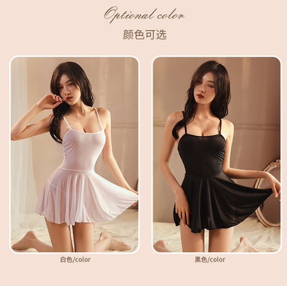 Sexy Nightdress Pure Desire Strap Sexy Sheer Plus Size Nightgown Cute Women's Backless Temptation Uniform