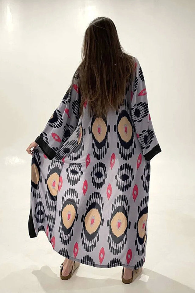 Brigitte One Of A Kind Ikat Maxi Kimono - Seldom Seen Styles