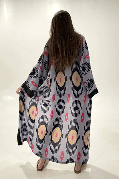 Brigitte One Of A Kind Ikat Maxi Kimono - Seldom Seen Styles