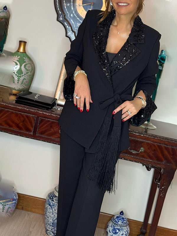 Women Lapel Jacket + Pants Temperament Commuter Suit - Seldom Seen Styles